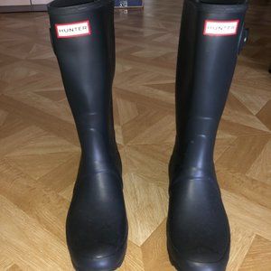 New Navy Hunter Boots (worn only once) Size 10